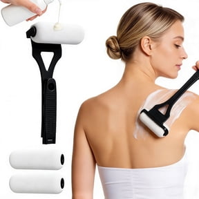 Back Lotion Applicator Long Handle, Foldable Lotion Applicator for Back Self Elderly Young, Lotion Applicator for Back Apply Lotion, Moisturizer, Cream, Ointment, Self Tanner, Black