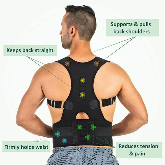 Back Magnetic Therapy Brace Adjustable Posture Corrector waist Support aids tool Relieves Spine Pain sitting personal health