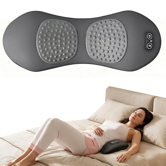 Back Massager, 3-in-1 Electric Lumbar Traction & Vibration Support Pillow, Triple Fusion Back Massager, Back Massager for Pain Relief, Triple Fusion Massager for Home, Office, or Car Use