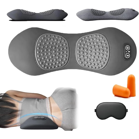 Back Massager,Smoothspine Triple Fusion Back Massager,Smooth Spine 3 in 1 Neck Shoulder Backs Massagers with Traction Vibration & Heat (Space grey)