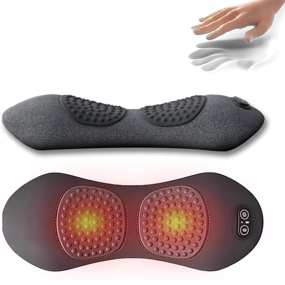 Back Massager with Heat, 3-In-1 Traction & Vibration for Sciatica & Lower Back Pain Relief, Ergonomic Lumbar Support