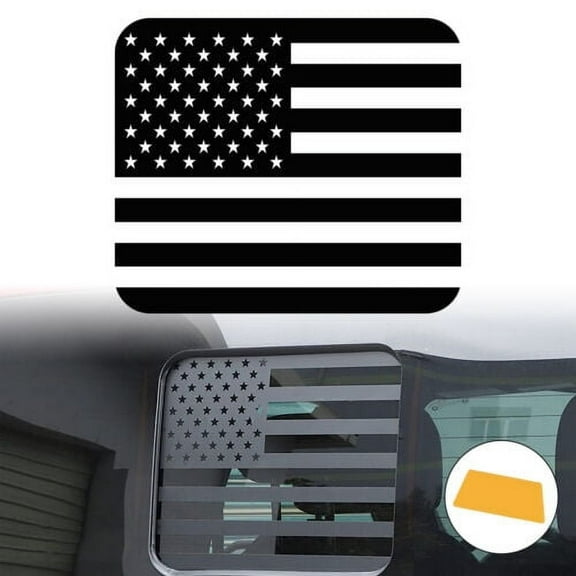 Back Middle Window Decal For 2015-2021 F150 and 2017-2021 F250 F350 Black Rear Middle Window American Flag Stickers