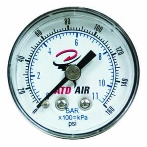Back Mount Mounted Replacement Air Pressure Gage Gauge 1/4" NPT for Compressor