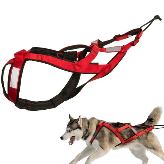 Pro Sled Dog Harness High-Performance Pulling Harness for Canicross,Skijoring Bikejoring Reflective Adjustable Mushing Harness for Huskies Large Breed Dogs Durable Sledding Running Gear