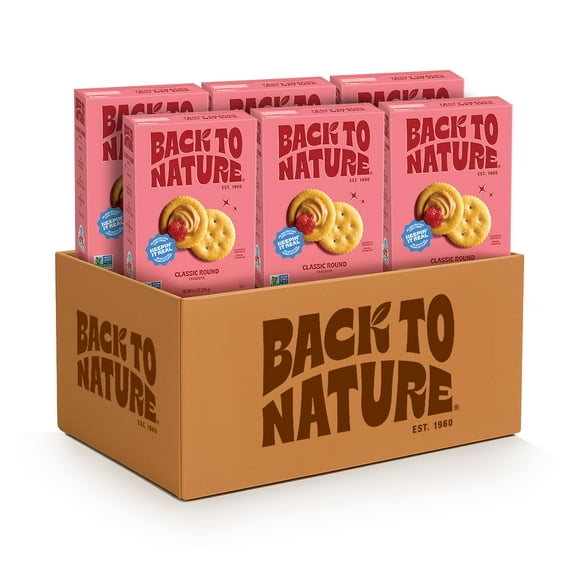 Back to Nature - BCF26 Classic Round Crackers - Real Ingredients like Wheat Flour & Sea Salt for a Seriously Tasty Snack - Non-GMO - 6.5 Ounce (Pack of 6)
