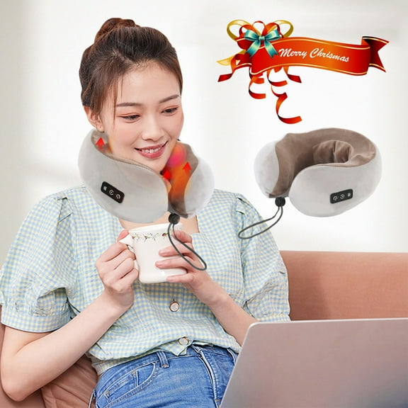 Back Neck Massager with Heat, Shiatsu Massage Pillow for Kneading Shoulder, Portable Electric Massage Device with 3 Modes, USB Charging Massage Tool for Home Office Car, Gift for Men Women