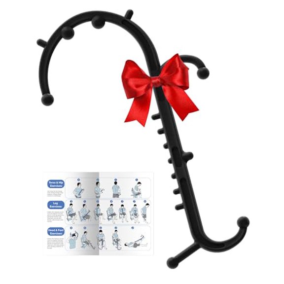 Back and Neck Massager for Pain Relief Deep Tissue,Upgraded Full Body Trigger Point Cane Massage Tools,Massage Stick Pressure Point Hook,Muscle Knot Remover Tool (Black)