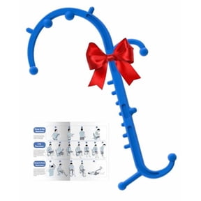 Back and Neck Massager for Pain Relief Deep Tissue,Upgraded Full Body Trigger Point Cane Massage Tools,Massage Stick Pressure Point Hook,Muscle Knot Remover Tool (Blue)