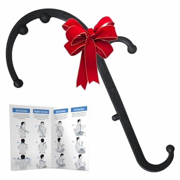 Back and Neck Massager - Trigger Point Massage Tools for Pain Relief and Manual Massage Hook Therapy Handheld Back Neck Shoulder Massager Black - Gift for Women & Men