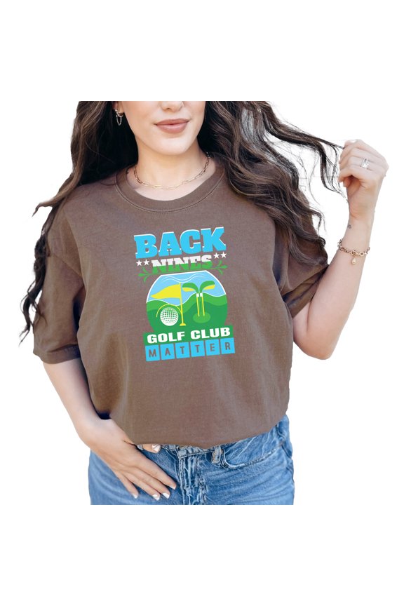 Back Nines Golf Club Matter Graphic, Espresso Comfort Colors T-Shirt, XL