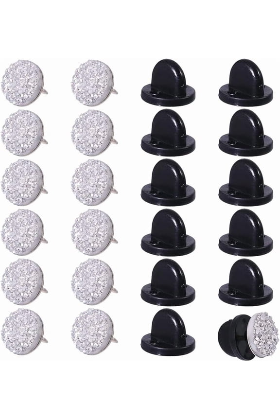 Back Number Pins Horse Show Replaceable Glitter Rhinestone Number Pins with Holders for DIY