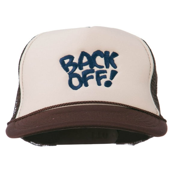 Back Off Embroidered Foam Mesh Cap - Brown Tan OSFM