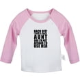 thumbnail image 1 of Back Off! I Have A Crazy Aunt Funny T shirt For Baby, Newborn Babies T-shirts, Infant Tops, 0-24M Kids Graphic Tees Clothing (Long Pink Raglan T-shirt, 12-18 Months), 1 of 4