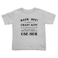 thumbnail image 1 of Back Off I Have A Crazy Aunt Cute Toddler T Shirts for Boys Girls (Gray, 2T), 1 of 5