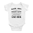 thumbnail image 1 of Back Off I Have A Crazy Aunt Funny Baby Boy Short Sleeve Bodysuit Newborn-24 Months, 1 of 5