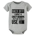 thumbnail image 1 of Back Off I Have A Crazy Grandpa Newborn Baby Girl Coming Home Outfit Short Sleeve Girl Newborn Outfit White Infant Rompers 6-, 1 of 2