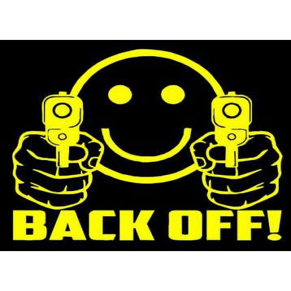 Back Off (Smiley Face) 3'X5' Flag ROUGH TEX 100D