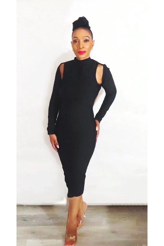 Back Out Button Up Bandage Dress