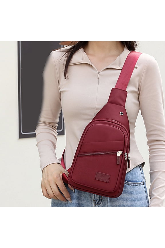 Back Pack Lunch Box for Men Large Capacity Fabric Sling Bag with Usb Charging Interface, Water Proof Sling Bag for Men Anti-Theft Front Pack