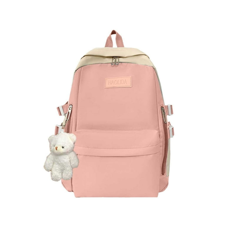 Back Pack Small Backpack Men Cool Backpacks Backpack Shoulder Fashion Student Casual Outdoor Minimalist Pink Walmart