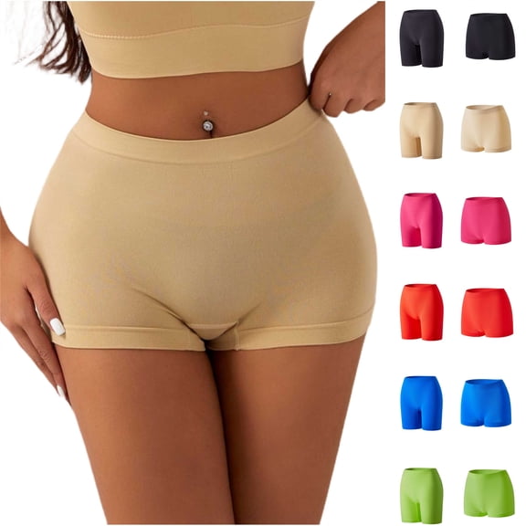 Back Packs Sales for School! lcziwo Womens Seamless Boy Shorts Seamless Scrunch Butt Lifting Workout Leggings Gym High Waisted Tummy Control Booty Yoga Shorts Panties for Ladies Pink S