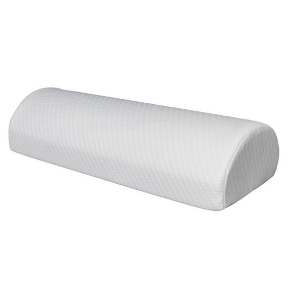 Back Pain Relief Memory Foam Pillow - Half Moon Bolster Knee Pillow for Side, Back, Stomach Sleepers - Semi Roll Wedge Reduce Knee, Neck, Spine, Back, Hip, Ankle Stress - Washable Organic Cotton Cover