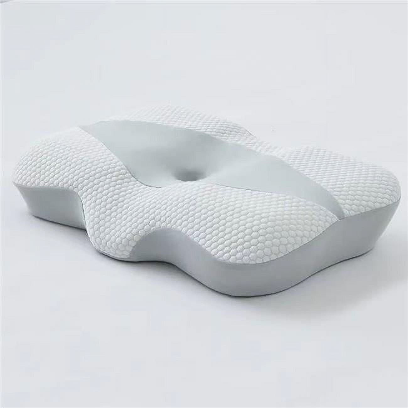 Ergonomic Gray and Black Memory Foam Orthopedic Pillow