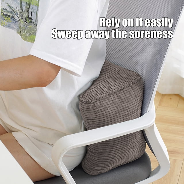 Back Pillow for Chair, Soft & Support Corduroy Office Chair Cushion- Lumbar Support Pillow for Office Chair Lower Back Pain Relief Soft Cushion Car Bed Couch Sitting High Elasticity (Gray)
