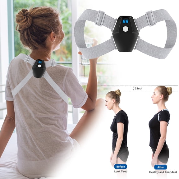 Back Posture Corrector, Smart Posture Corrector With Vibration Reminder USB Rechargeable Adjustable Support Brace, Posture Trainer for Office Workers Students Daily Sitting Standing Exercise
