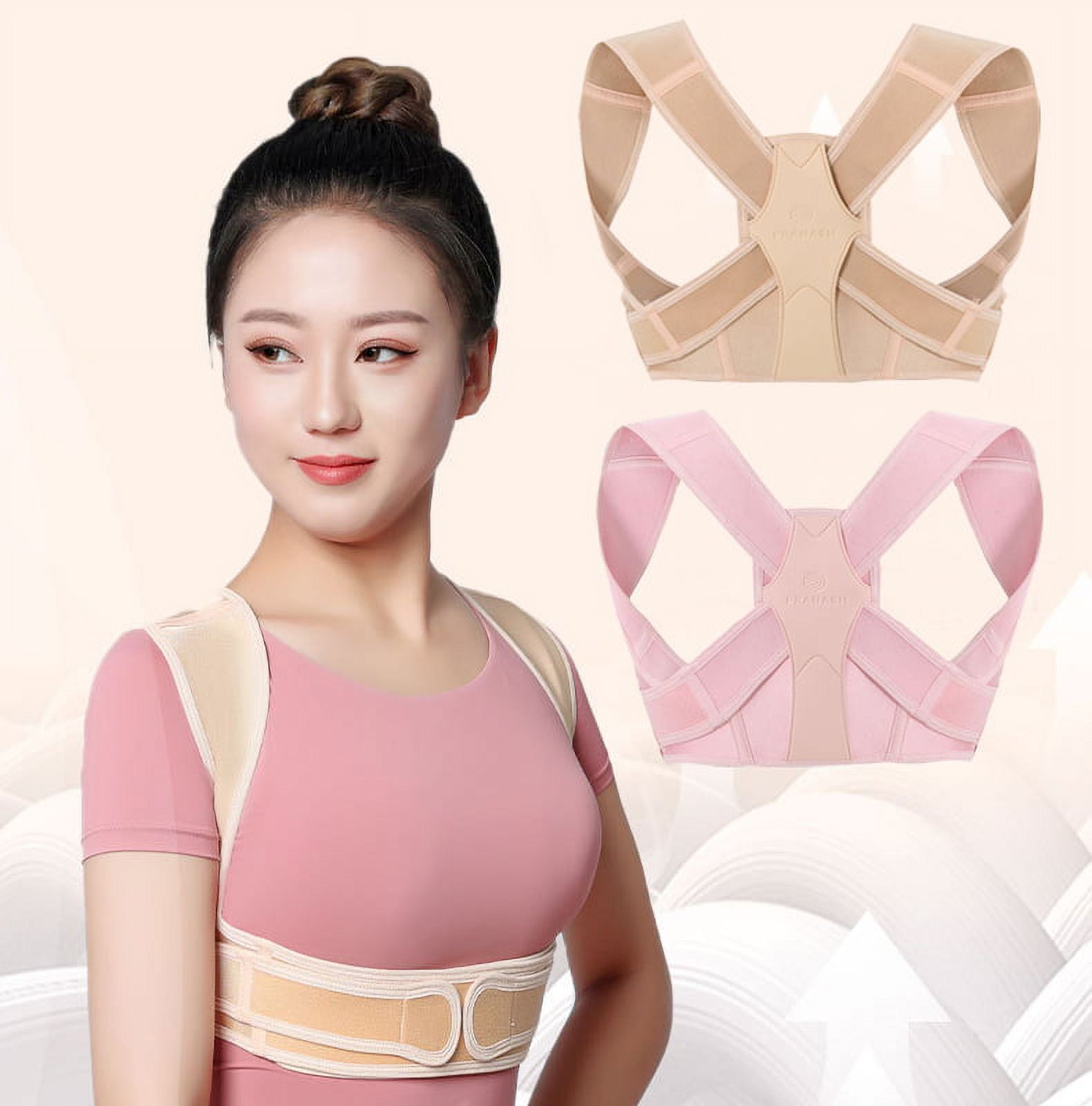 Back Posture Corrector Women Posture Brace Corset Back Posture Corrector  Belt Vest For Column Posture Correction, Nude+Pink, S-M - Walmart.com