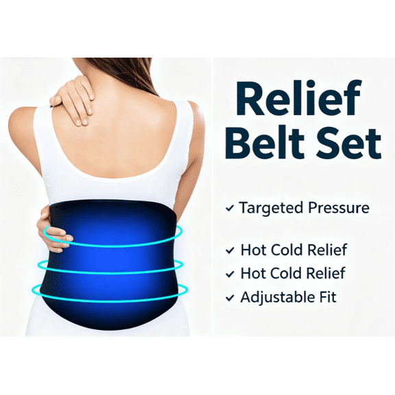 Back Relief Gel-Infused Compression Wrap, 360-Degree Neck, Shoulder & Back Support Hot Cold Compress Gel Ice Pack