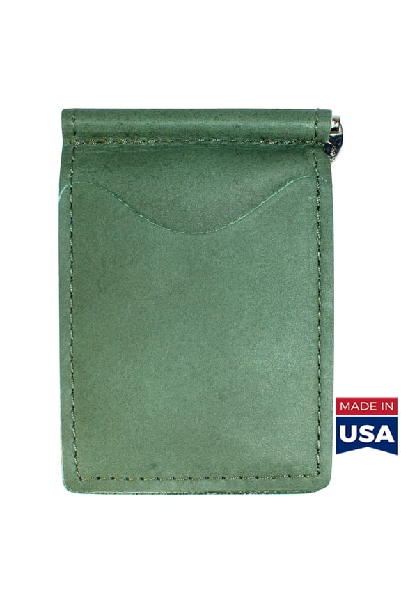 Back Saver Wallet  Fairway Green, Full Grain Leather with Front Pocket Design