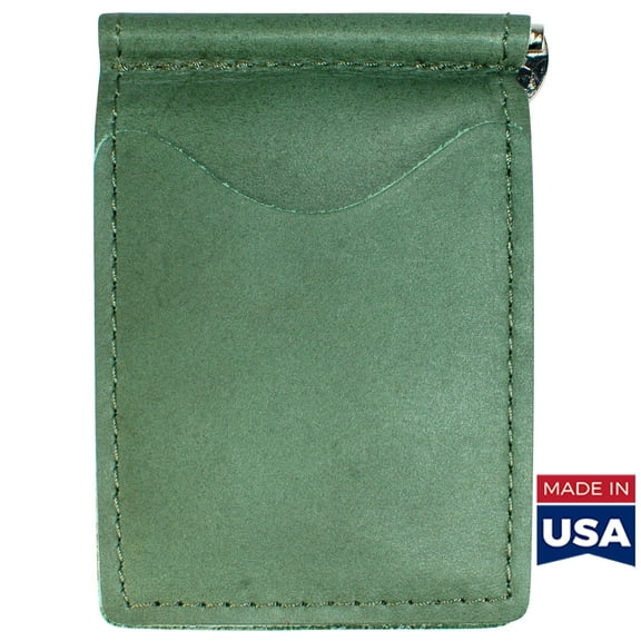 Back Saver Wallet Fairway Green, Full Grain Leather with Front Pocket Design