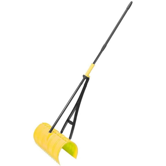 Back Saving Garden Rake Leaf Rakes for Gardening Leaf Picker Upper Heavy Duty Leaves Claw & Rakes Lawns Garden Tool Easy Leaf & Grass Grabber Without Bending Over Yellow