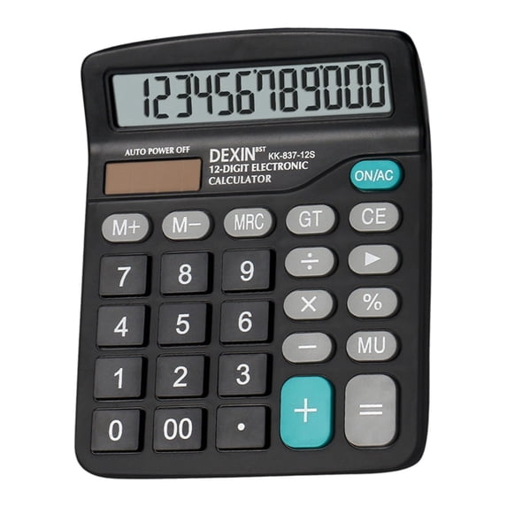 Back to School 12 Digit Desktop Calculator with Large LCD Display & Big Buttons, Solar & Battery Dual Powered Basic Calculator, Simple Standard Function Calculating Tool for Home, School & Office Use