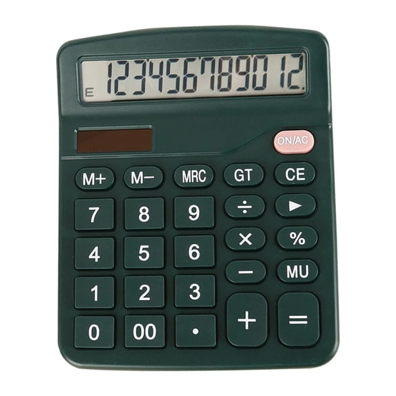 Back to School 12 Digit Desktop Calculator with Large LCD Display & Big Buttons, Solar & Battery Dual Powered Basic Calculator, Simple Standard Function Calculating Tool for Home, School & Office Use