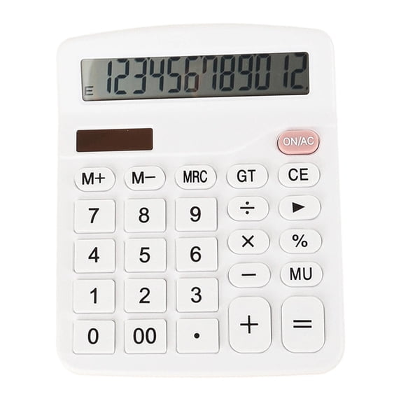 Back to School 12 Digit Desktop Calculator with Large LCD Display & Big Buttons, Solar & Battery Dual Powered Basic Calculator, Simple Standard Function Calculating Tool for Home, School & Office Use