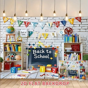 Back to School 2D Flat Backdrop, Classroom Decorations for Opening Ceremony, Ideal for School Season Event Photography, Photo Booth Backdrop for School-related Activities