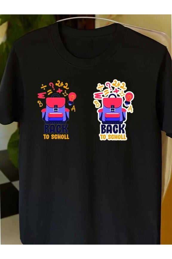Back to School Backpack Christmas plain graphic t shirts men 180G 100% Cotton black Everyday wear, suitable for the office, dates, and going out Unique designs, summer prints beach glitter Christmas