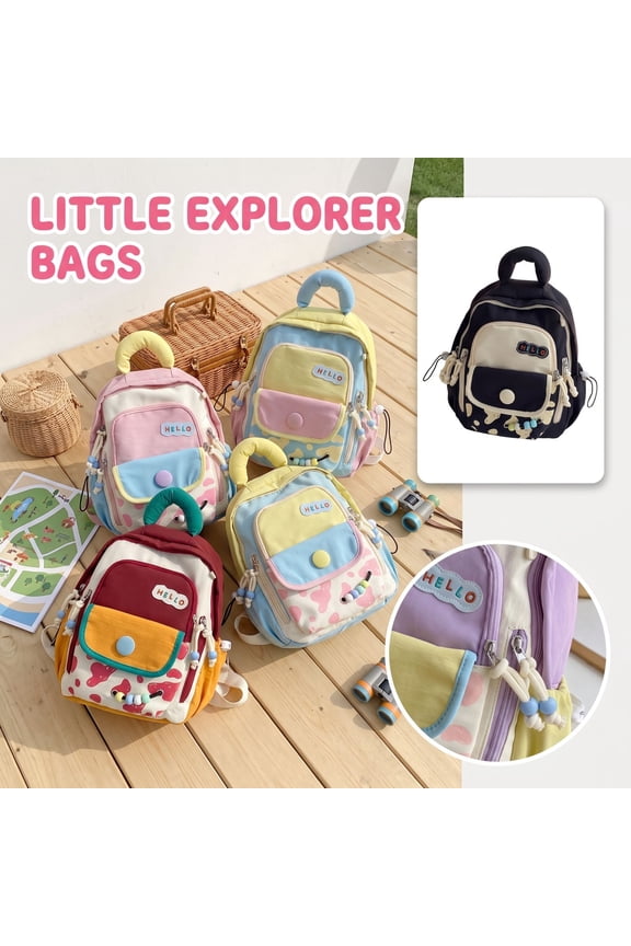 Back to School Backpack | Cute Backpack for School Lightweight Large Capacity Kids Backpack for School Gift for Little Girls Student Elementary Travel Outdoor Canvas Backpack