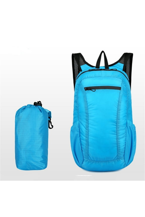 Back to School Backpack - Drawstring Backpack Bag, Waterproof Draw String Back Sack with Zipper Pocket, Gym Drawstring Backpack Swimming Bag for Men Women, Pack of 1, Sky Blue