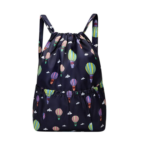 Back to School Backpack - Drawstring Backpack, Waterproof Drawstring Bag Sports Gym Bag String Backpacks Bag with Mesh Pockets and Built-in Zipper Pocket -Royal Blue