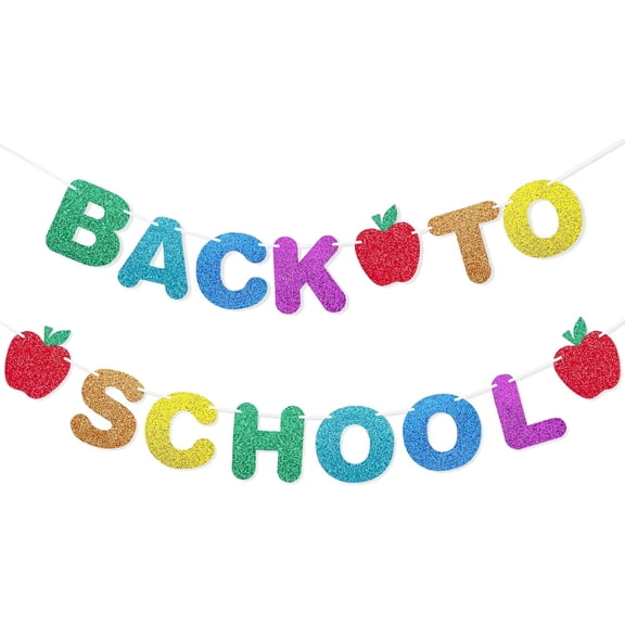 Back to School Banner First Day of School Decorations Welcome Back Sign for Classroom Bulletin Board Wall Decor Kindergarten Elementary Teacher Office Supplies