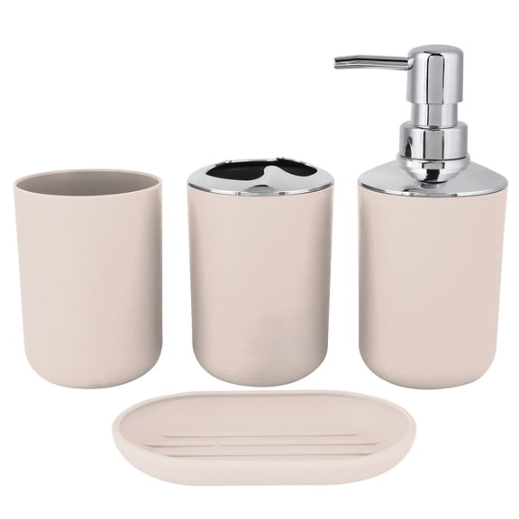 Back To School!Bathroom Accessories Set Complete,Boho Bath Ensemble Decorative Countertop and Housewarming Gift,4pc Bathroom Accessory Set with Soap Dispenser Pump,Toothbrush,Tumbler,Soap Dish