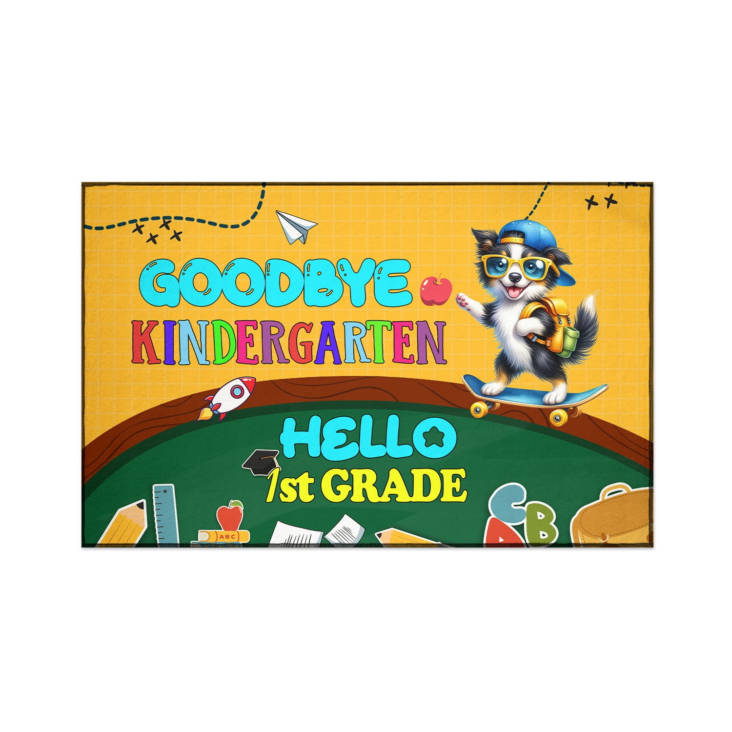 Back to School Border Collie Goodbye Kindergarten Hello 1st Grade Back to School Border Collie Goodbye Kindergarten Hello 1st Grade
