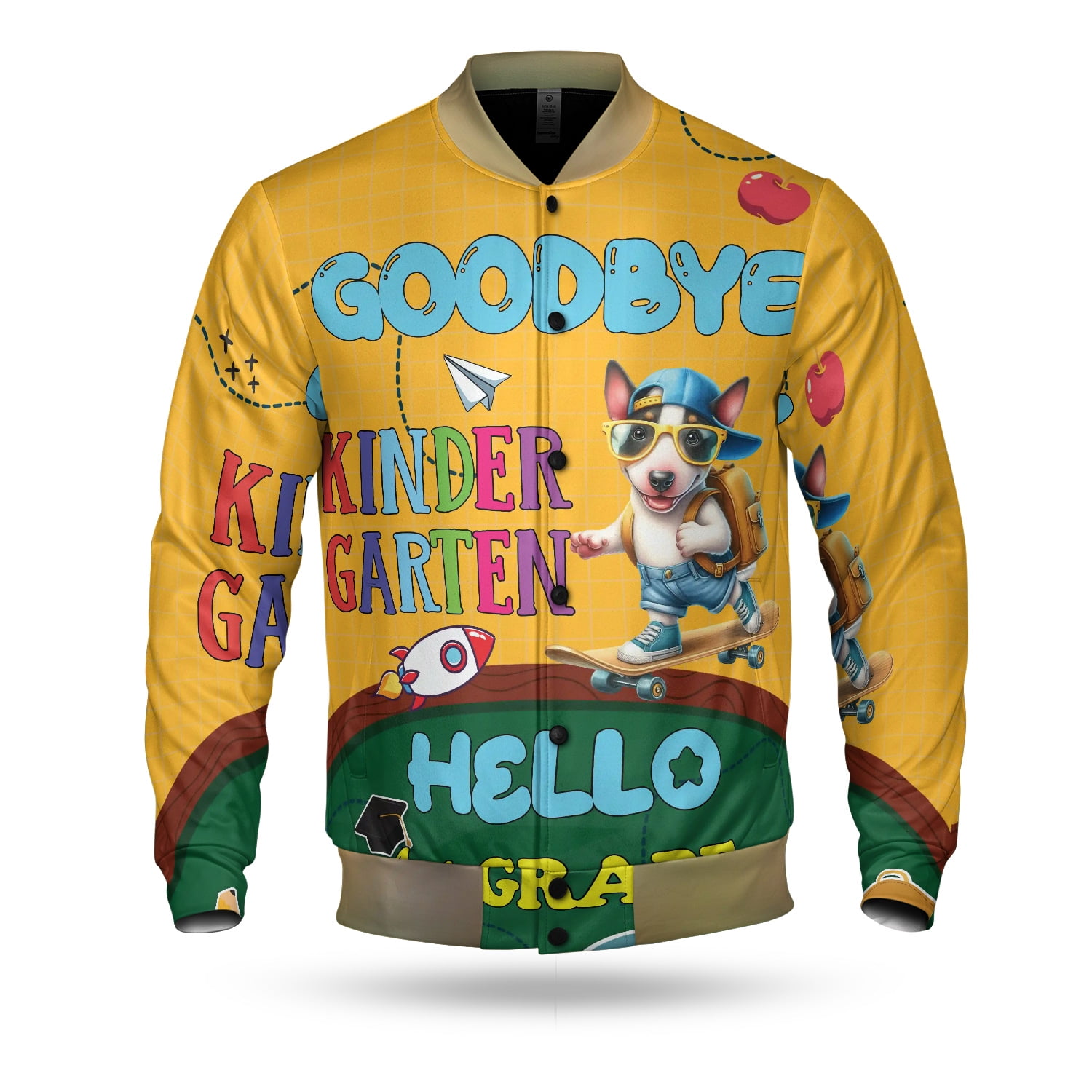 Back to School Bull Terrier Goodbye Kindergarten Hello 1st Grade All ...