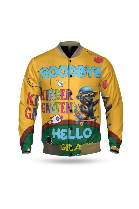 Back to School Cane Corso Goodbye Kindergarten Hello 1st Grade All Over Print 3D Baseball Jacket Italian Mastiff Dog Lover Gifts Idea Bomber Jacket Softball - 02011