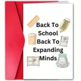 thumbnail image 1 of Back to School Card – "Back To School, Back To Expanding Minds" with Fun School Supplies Design – Blank Inside, Envelope Included – Perfect for Teachers and Students, 1 of 2