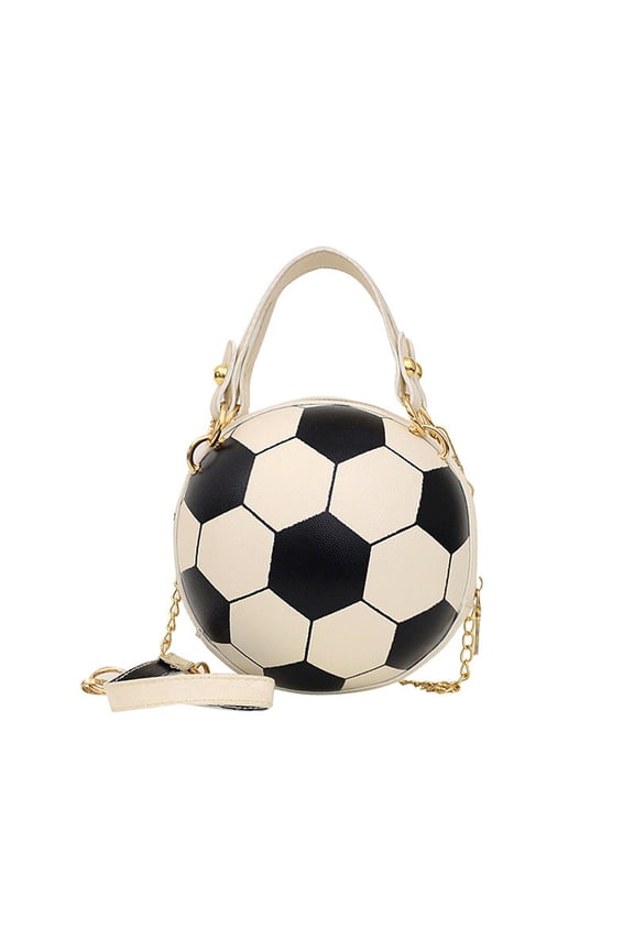 Crossbody Bags for Women Shoulder Bag Personalized Round Ball Female Bag Chain Football Bag All-Match Satchel Small Bag White