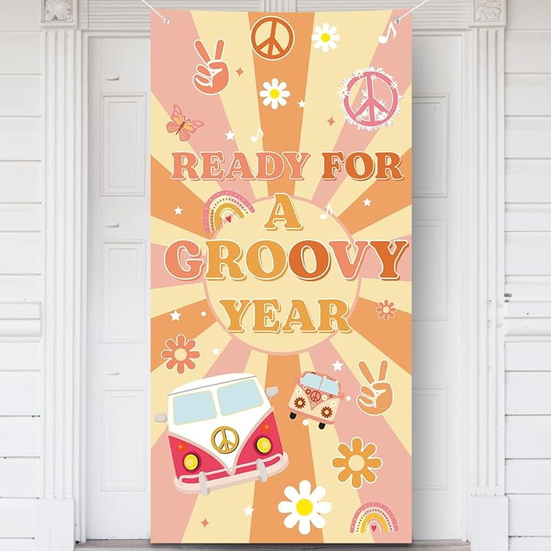 Back to School Door Banner Decorations Boho Rainbow Grovy Classroom